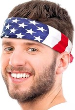 Patriotic American Flag Polyester Bandana 20x20