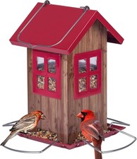 Kingsyard Cute Bird House Feeders for Outside Hanging Metal Bird Feeder with...