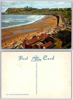 North Bay Scarborough Postcard Greaves Gravure Beach Coastline England 1950s-60s