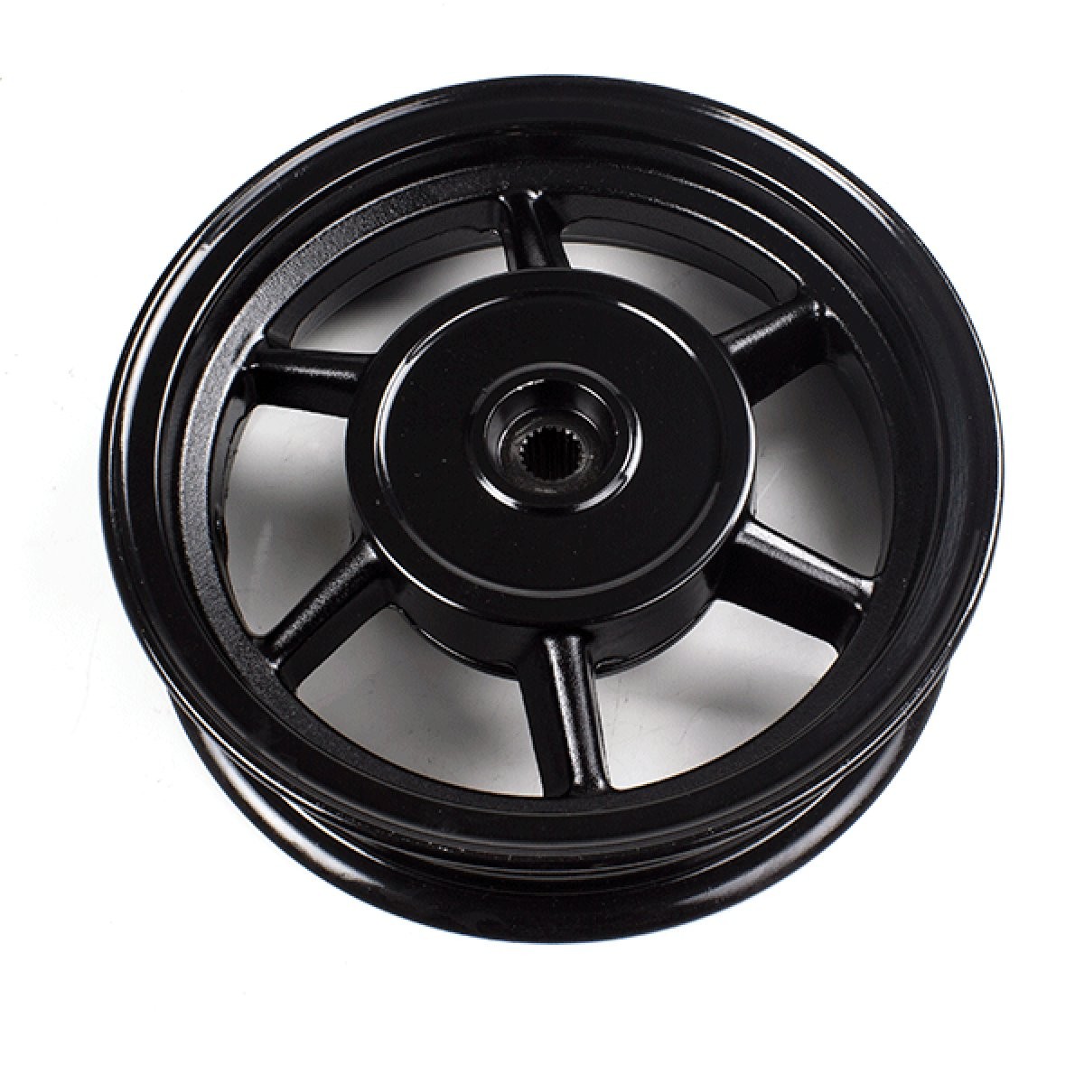 Rear Wheel Black 10 x 2.50inch (Drum Brake) Gravity Cast Steel Scooter 6 Spoke