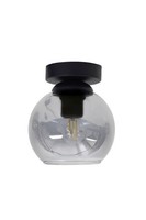 Deckenlampe Wohnzimmer Rauchglas Metall Schwarz E27 Ø15 Cm Flur Deckenleuchte