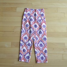 Zara Straight Wide Leg Pants Retro Abstract Pattern Size 2