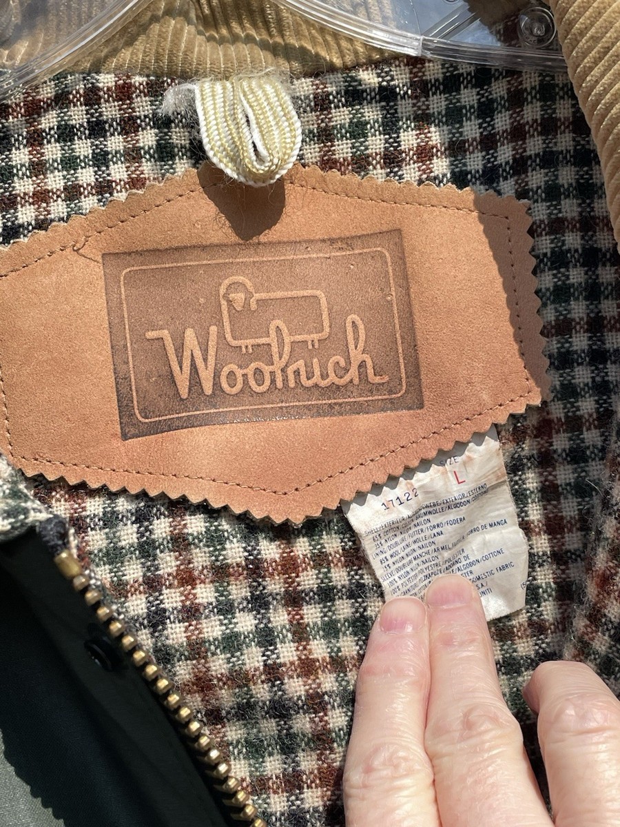ジャケット・アウター 90s woolrich corduroy zip blouson Vintage Woolrich Rain Jacket Corduroy Collar Cuffs Plaid
