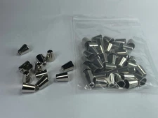40Pcs 5mm Metal Bell Stopper Conical Cord Ends Lock Fastener Stopper, Silver