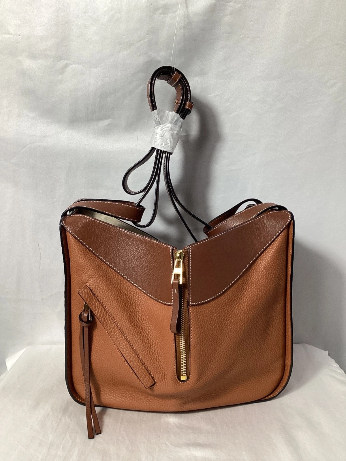 Borsa a tracolla Loewe piccola amaca in pelle di vitello marrone donna ocra taglia unica