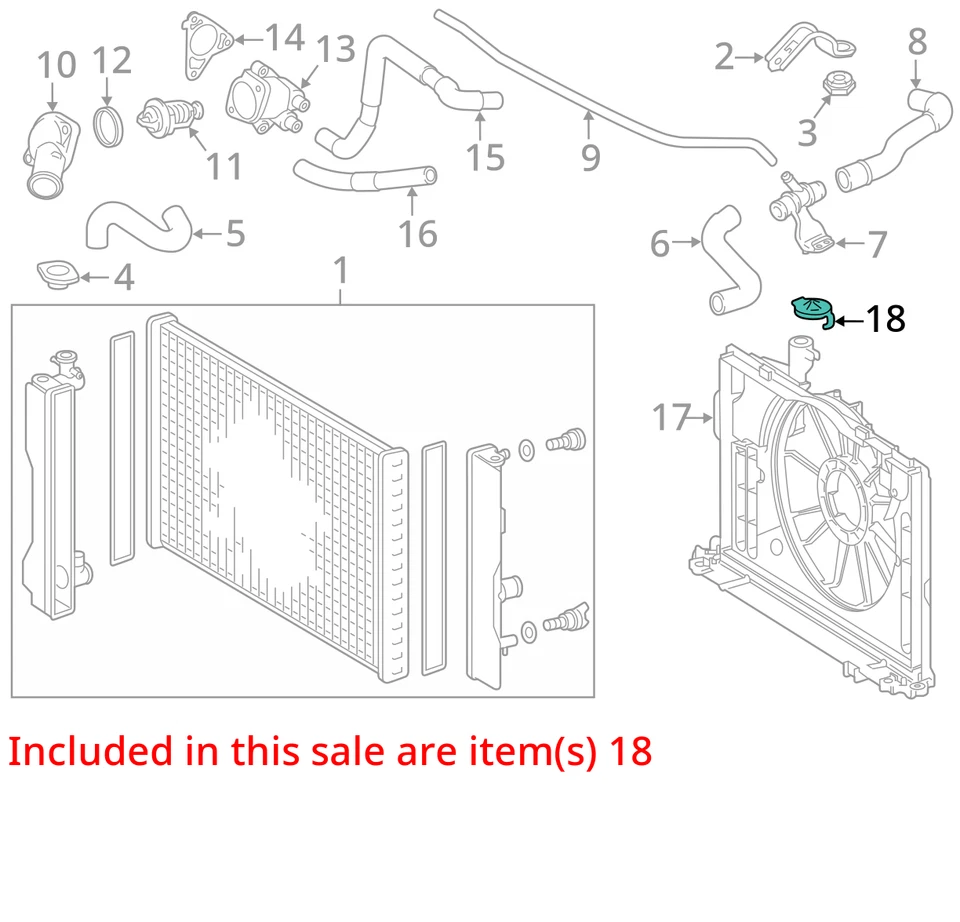 Toyota Corolla 2017 botella de desbordamiento de refrigerante fabricante de equipos originales 71 k millas - LKQ426104856 Foto 3 de 4