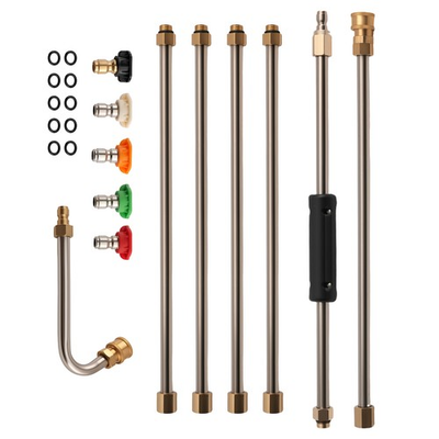 #ad 15 Inch 4000 PSI Pressure Washer Wands Stainless Steel Brass 6pcs 5 Nozzles $23.95