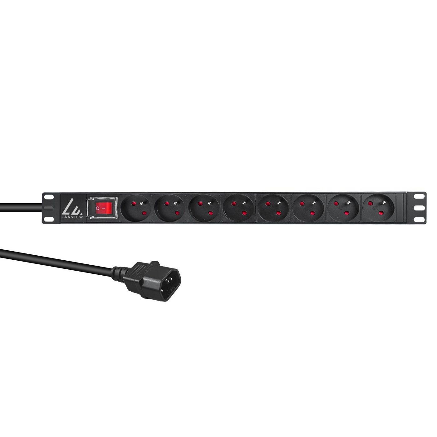Lanview LVR-2MSCH-SW-C13-8 19'' rack mount power strip.
