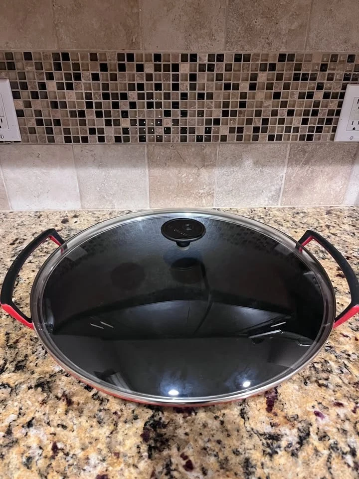 Le Creuset wok with lid 36 cm, 4.5 L red