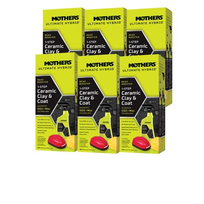 Mothers 07260 6 Pack Ultimate Hybrid 1-Step Ceramic Clay & Coat Kit Detail & Wax