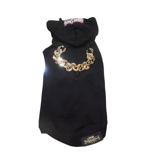 Snoop Dogg Dog Hoodie Large With Gold Chain Hip Hop Bling Pet Sweater Rare