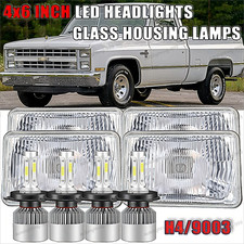 4pcs 4x6 H4 Led Headlights Beam For Chevy C10 Pickup Truck 1980-1986 Headlamp 4pcs 4x6 H4 Led Headlights Beam For Chevy C10 Pickup Truck 1980-1986 Headlamp