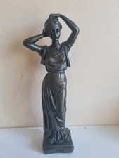 Tanagra Greek Goodess Bronze Look 10" Figurine Statue