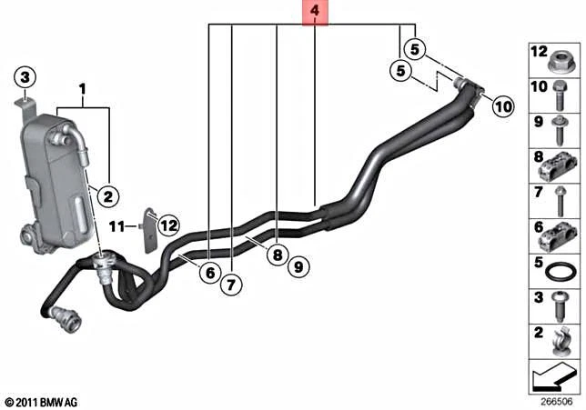 Genuine BMW F22 F23 F30 F31 Transmission Oil Cooler Line Hose OEM 