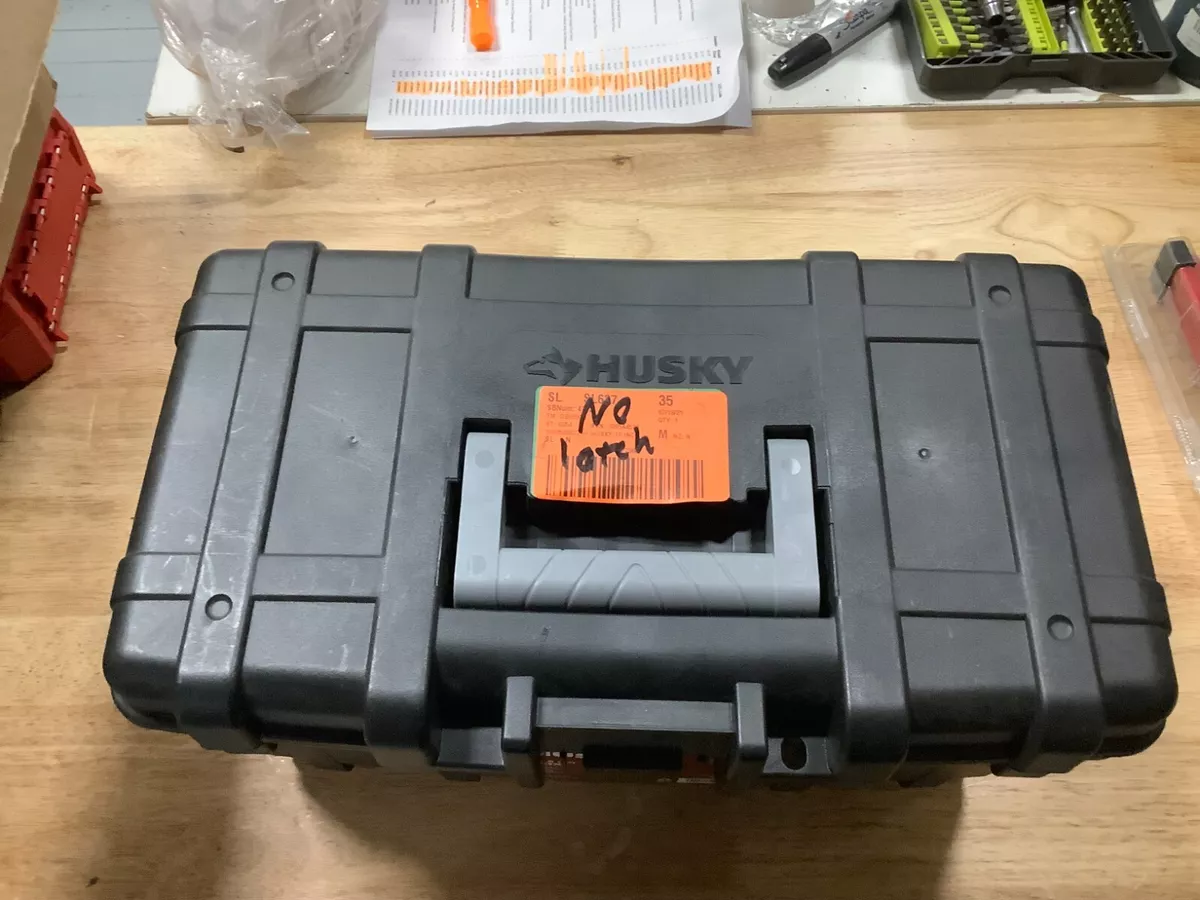 Husky 16in Plastic Tool Box With Carry Handle MISSING METAL