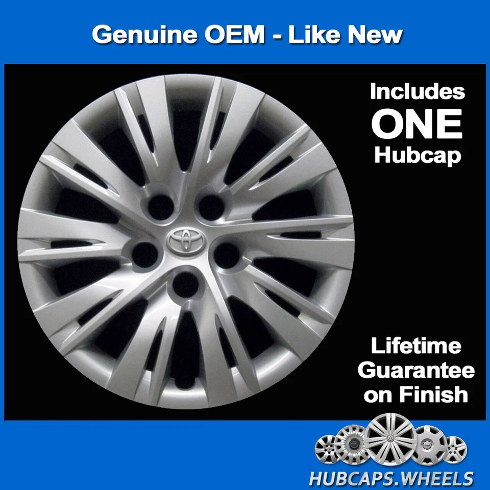 Hubcap for Toyota Camry 2012-2014, Genuine Factory OEM 16-in Wheel Cover 61163 - Image 2 of 4
