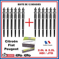 Satz Von 12 GlüHkerzen FüR Motor Citroen Peugeot 2.0 2.2 HDI JTD