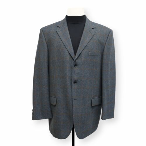 JOHN NORDSTROM mens WINDOWPANE wool cashmere sport coat suit jacket blazer 46 L - Picture 2 of 6
