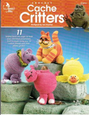 ANNIE'S ATTIC CROCHET CACHE CRITTERS FROG/LADY BUG/ PIG & MORE
