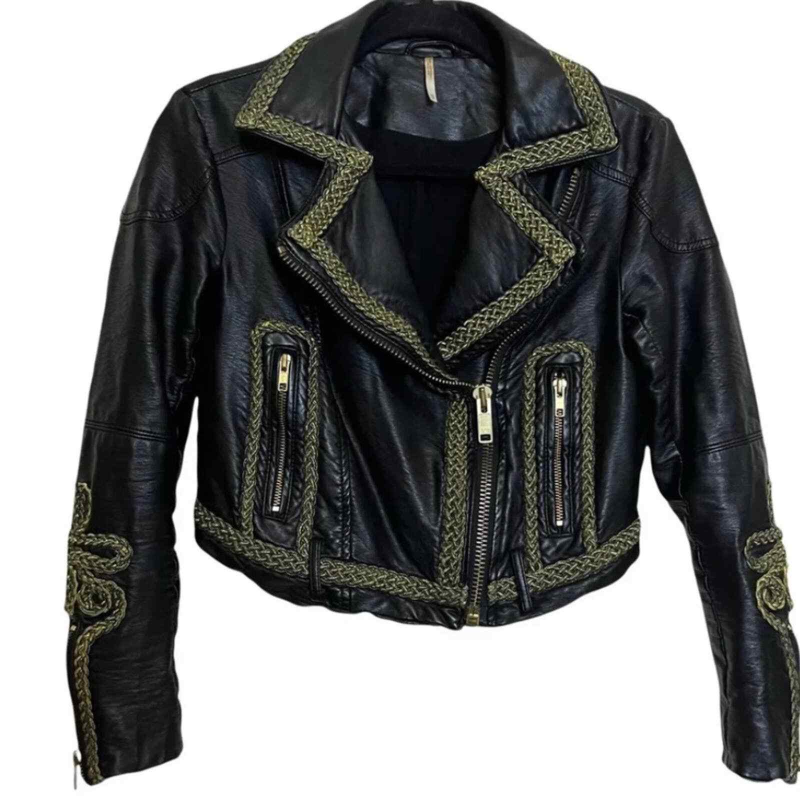 PEOPLE Bang Bang Vegan Leather Jacket 