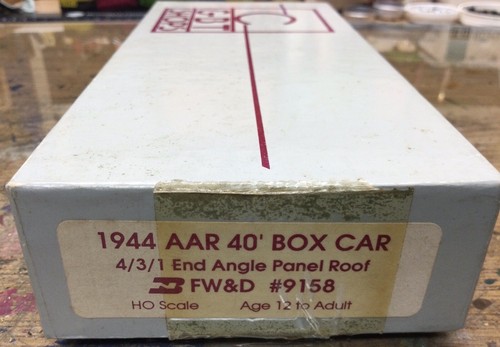 C&BT Shops H.O. Kit Escala 1944 AAR 40’ Box Car Burlington Northern FW&D #9158 | Zustand: Used