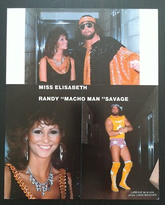 Macho Man &  Miss Elisabeth Photo 3 in 1 mid 80 's by Linda Boucher (Rare) Org.