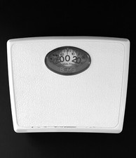 Vintage Borg White / Black Bathroom Scale Mid Century Modern Design