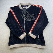 Fat Albert Jacket Platnium Fubu Mens XL Long Sleeve Full Zip Velour Embroidered