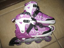 CRAZY Adjustable Inline Skates 4-Sizes MEDIUM to LARGE 6-9 Girls Youth