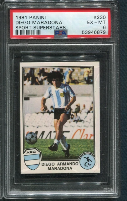 1981 1982 Panini Sport Superstars Diego Maradona PSA 6 EX-MT soccer card sharp!