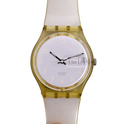 Vintage Swatch 837 Wrist Watch Quartz Swiss Made White Modern 34mm