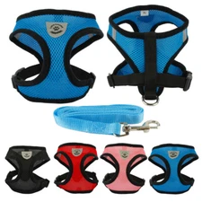 Reflective Pet Harness and Leash Soft Mesh Walking Vest for Small Medium Dog Cat