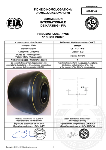 Go Kart Mojo D5 Senior Racing Slick Tyre Set Karting - Afbeelding 4 van 6