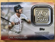 2021 Topps Carl Yastrzemski 70th Anniversary Logo Patch Card T70P-CY Red Sox
