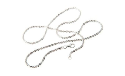 Italian 925 Solid Sterling Silver 1.5MM Diamond Cut Roc Chain Necklace 16''- 30''