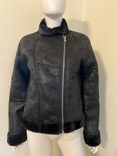 Missguided Black Suede Jacket With Fur Lining 