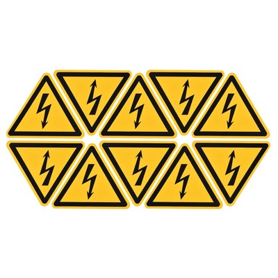 Triangle Electrical Shock Risk Warning Sign Self Adhesive 15mm/0.59inch 10Pcs