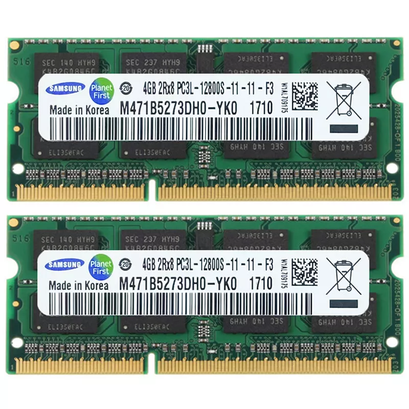 SAMSUNG DDR3L 8GB 2x4GB 1600MHz PC3L-12800S SO-DIMM Laptop Memory 1.35V 204Pins - Image 3 of 4