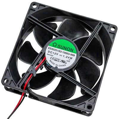 Lüfter 12V DC 1,24W 92x92x25mm 67,1m³/h 2400U/Min 67,1m³/h Sunon EE92251S31000U9