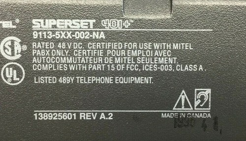 LOTE DE 5 MITEL SUPERSET 401+ 9113-5XX-002-NA TELÉFONO DIGITAL CON TELÉFONO - Imagen 2 de 8