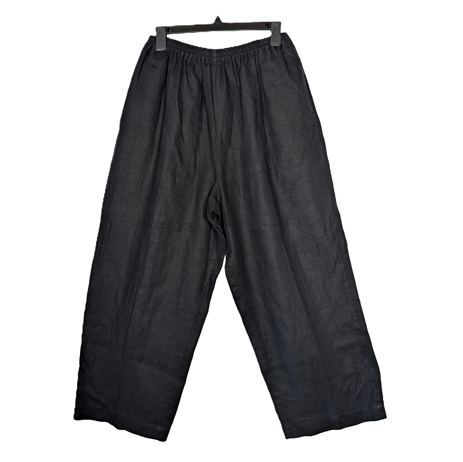 Black Eskandar Pantalones de lino para mujer