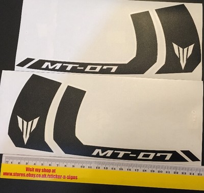 2x Matt Black MT-07 250mm X 106mm Stickers Most Colours
