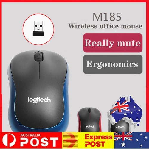 Logitech M185 Wireless Optical Mouse + USB Receiver Fit Compact PC Laptop Mouse* - Picture 2 of 22