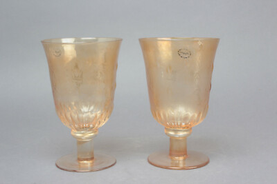 papyrus glas Wasserglas Stilglas orange 2 Gläser