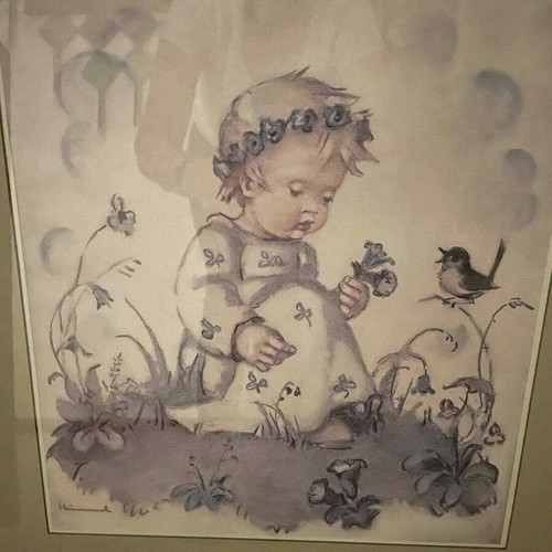Hummel Ltd. Ed. Print Gold Frame Child Of Enzian Numbered Baby Girl 23 X 35 - Picture 7 of 9