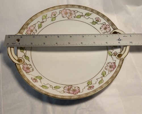 Hand Painted Nippon 9" server Antique/Vintage Gold Accents and Relief Porcelain - Picture 14 of 16