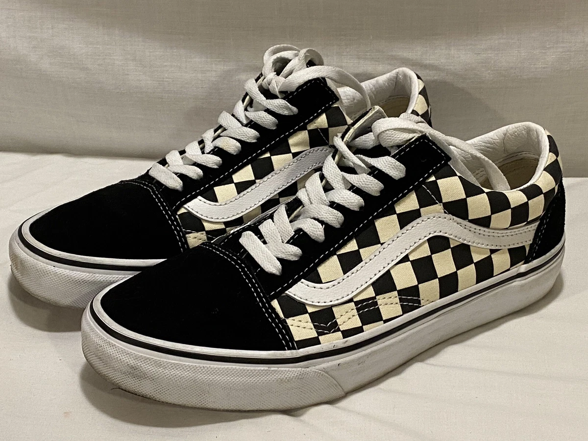 Vans Skool Checkerboard Lace Up Skate Shoes Size Mens 8 | eBay