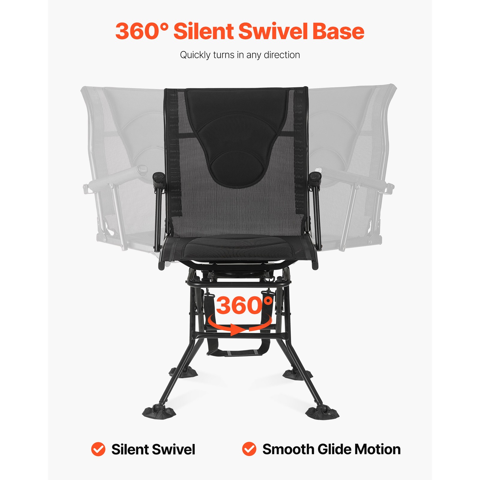Uimoso 360° Rotating Hunting Chair with Armrests, Foldable Design & Stable Feet