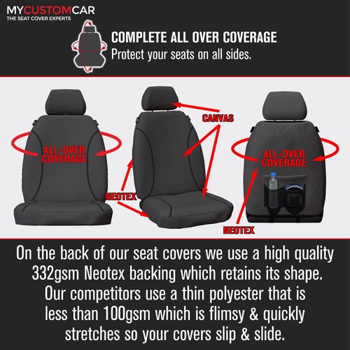 Nissan Pathfinder R52 SUV 2013-2021 Canvas Grey Custom Rear (Row 2) Seat Covers - Picture 5 of 12