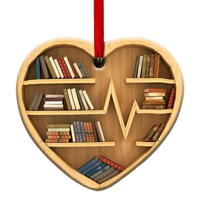 Herzornament Weihnachtsdekorationen 2D-Bücherregal Liebhaber Kreative niedliche